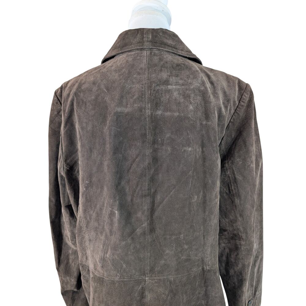 STYLE & CO.! DEEP COCOA BROWN GENUINE SUEDE LEATHER TAILORED JACKET, COAT! SZ XL - Picture 9 of 14